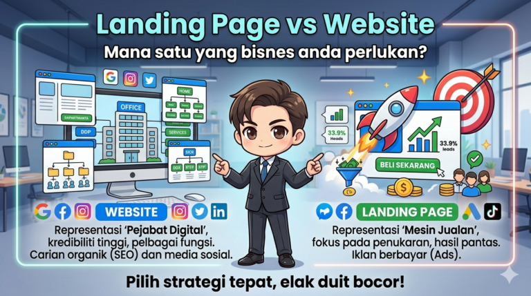 Landing Page vs Website: Mana satu servis buat website yang bisnes anda perlukan?